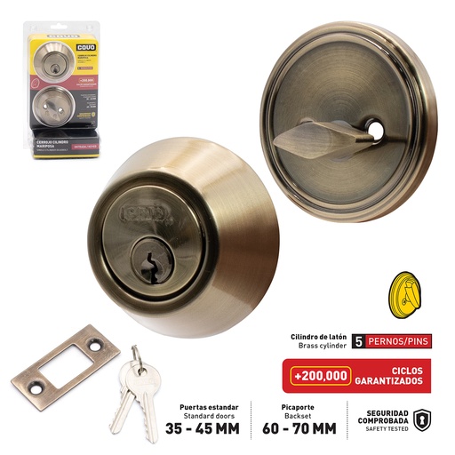 [4-139] [4-139] CERROJO LLAVE/MARIPOSA BRONCE COVO 4-139