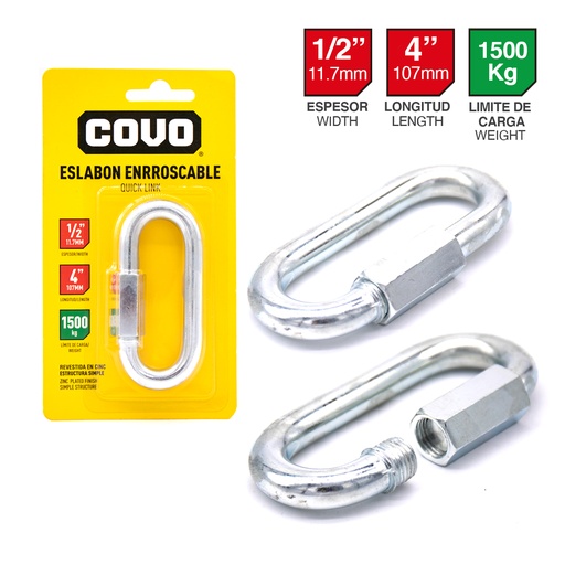 [4-145] ESLABON ENROSCABLE 1/2 x 4" COVO 4-145