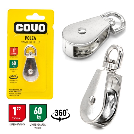 [4-149] POLEA 1¨ (24,5mm) 60 KG COVO 4-149