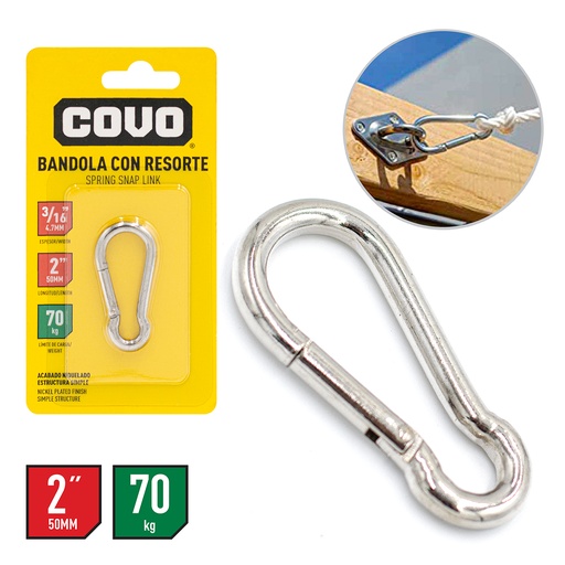 [4-150] ESLABON CON RESORTE 2" 70 KG COVO 4-150