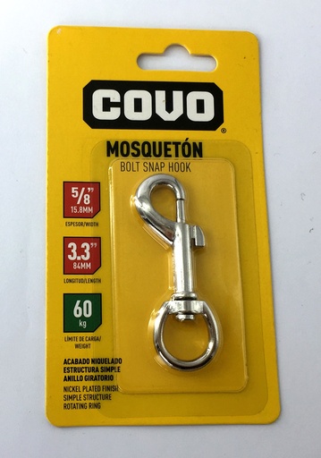 [4-152] LLAVERO DE METAL 5/8 x 3.3" COVO 4-152