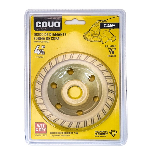 [4-184] DISCO PARA PULIR TURBO x 4 1/2" COVO 4-184