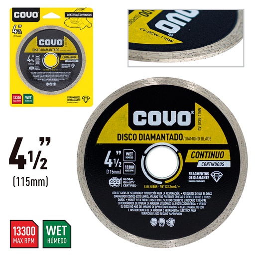 [4-228] [4-228] DISCO C/CONCRETO CONTINUO x 4 1/2" PULG COVO 4-228