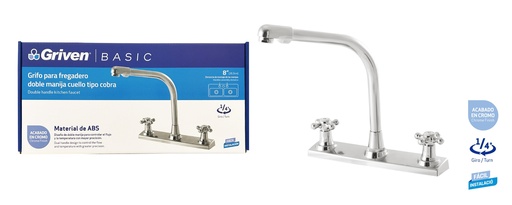 [4-231] LLAVE FREGADERO DOBLE 7.9" ALTA GRIVEN 4-231