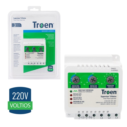 [4-320] PROTECTOR TRIFASICO 220V BORNERA TROEN 4-320
