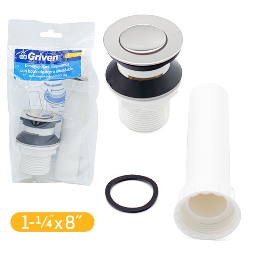 [4-327] DESAGUE LAVAMANO PUSH PLASTICO GRIVEN 4-327