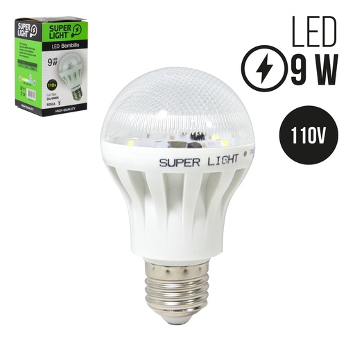 [4-370] BOMBILLO BULBO LED 9W SUPER LIGHT 4-370