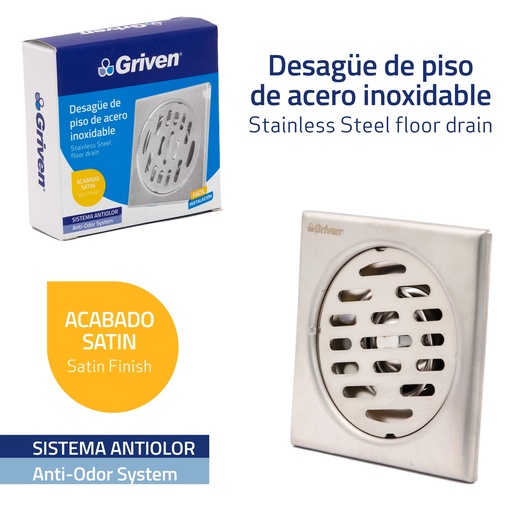 [4-371] REJILLA CROMADA ANTI OLOR GRIVEN 4-371