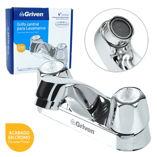 [4-375] LLAVE LAVAMANO DOBLE METALICA GRIVEN 4-375