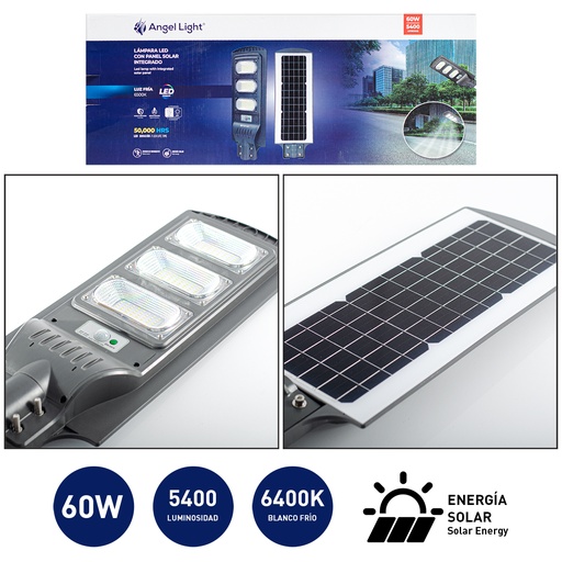 [4-424] LAMPARA EXT LED 60W C/PANEL SOLAR 4-424
