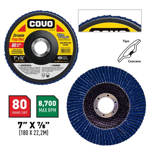 [4-435] DISCO FLAP 7" DE 80 COVO 4-435
