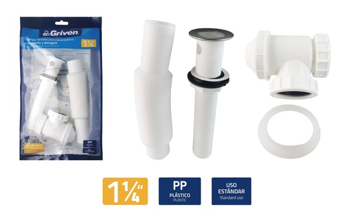 [4-452] DESAGUE CON SIFON EXTENSIBLE 1 1/4 GRIVEN 4-452