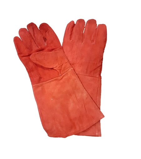 [4-458] GUANTE SOLDADOR ROJO 15 PULG PAR 4-458