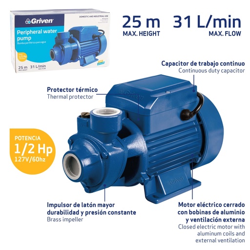 [4-474] BOMBA PERIFERICA 1/2" GRIVEN 4-474