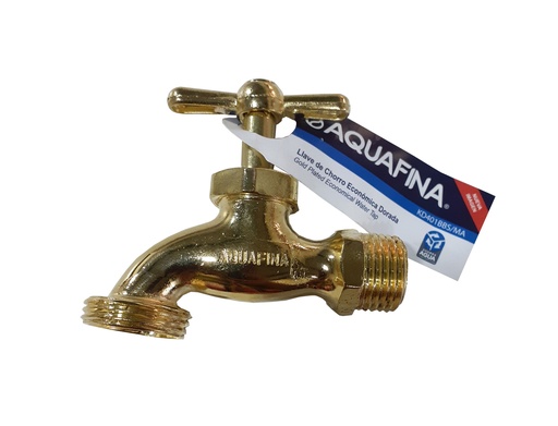 [4-532] LLAVE CHORRO DORADA ECONOMICA AQUAFINA 4-532