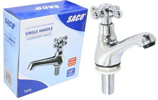 [4-547] LLAVE LAVAMANO INDIVIDUAL METALICA SACO 4-547