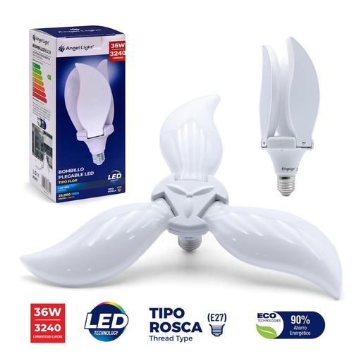 [4-554] BOMBILLO LED PLEGABLE FLOR 36W 85-265V 4-554