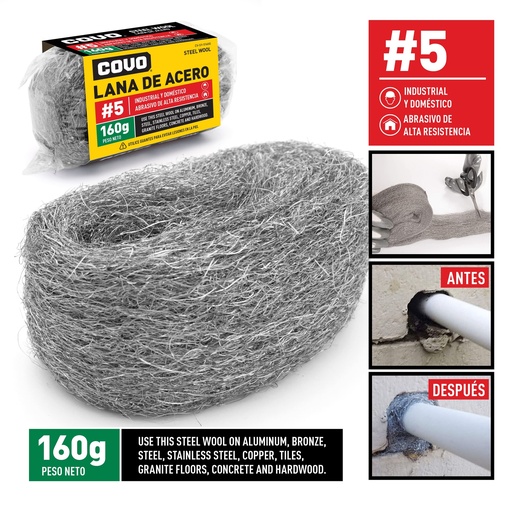 [4-556] LANA DE ACERO NUM 5 160GR COVO 4-556