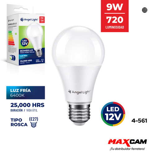 [4-561] BOMBILLO BULBO LED 9W 12V P/PANEL SOLAR ANGEL LIGHT 4-561