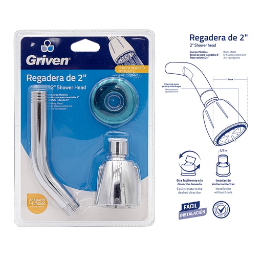 [4-564] REGADERA REDONDA 2¨ GRIVEN 4-564