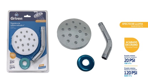 [4-565] REGADERA REDONDA 4¨ C/TUBO GRIVEN 4-565