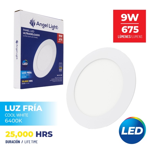 [4-586] PANEL LED EMP RED LUZ BLANCA 9W ANGEL L 4-586