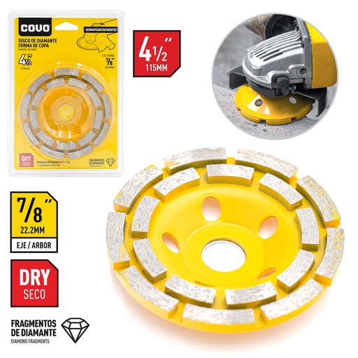[4-590] DISCO P/PULIR SEGMENTADO x 4 1/2" COVO 4-590