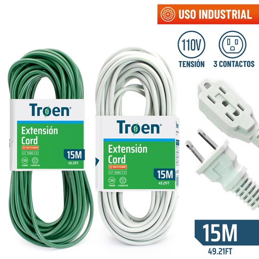 [4-621] [4-621] EXTENSION ELECTRICA 2x16  15MTS TROEN 4-621
