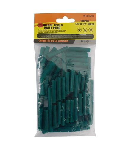 [4-640] RAMPLUG PLASTICO VERDE 1/4x1 1/2 x 100 DIESEL 4-640