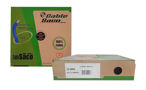 [4-667] CABLE THHN 10 VERDE x 100MTS 100% COBRE SACO 4-667