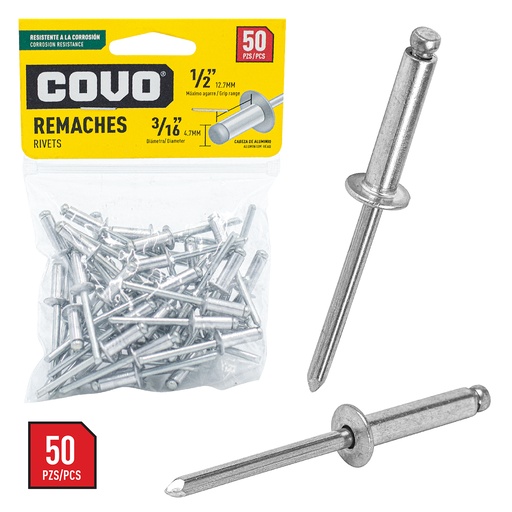 [4-675] REMACHE 3/16 x 1/2 x 50 UNID COVO 4-675