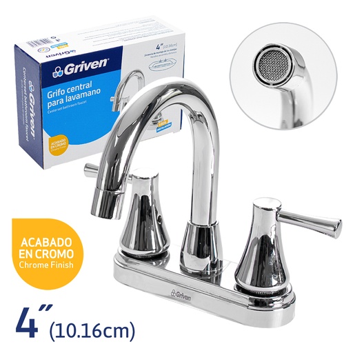 [4-687] LLAVE LAVAMANO DOBLE METALICA GRIVEN 4-687