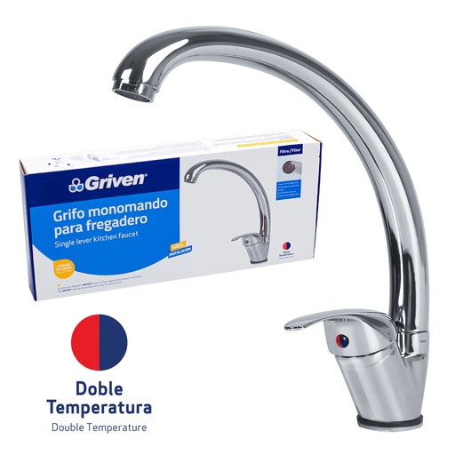 [4-688] LLAVE FREGADERO MONOMANDO METALICA GRIVEN 4-688