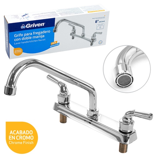 [4-690] LLAVE FREGADERO DOBLE METALICA GRIVEN 4-690