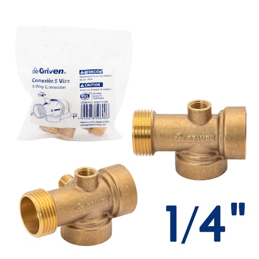 [4-693] CONEXION 5 VIAS BRONCE  GRIVEN 4-693