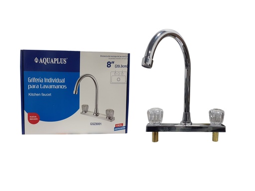 [4-699] LLAVE FREGADERO DOBLE METALICA/ZINC AQUAPLUS 4-699