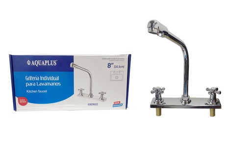 [4-703] LLAVE FREGADERO DOBLE METALICA/ZINC AQUAPLUS 4-703