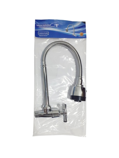 [4-707] LLAVE FREGADERO INDIVID FLEX PLA/CRO AQUAPLUS 4-707