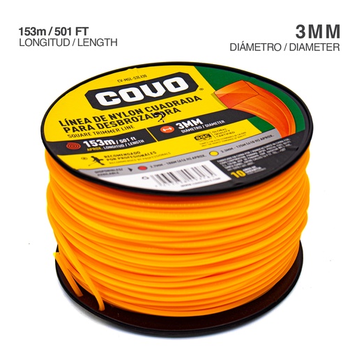 [4-730] NYLON DESMAL CUADRADO 3.0MM x 153MTS COVO 4-730