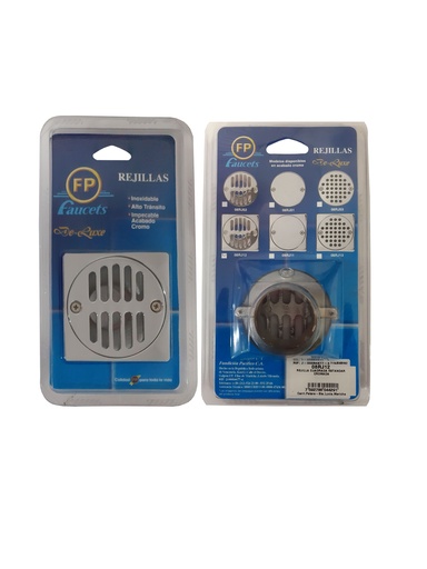 [0-080] REJILLA CUADRADA ESTANDAR CROMADA  FP  08RJ12 0-080