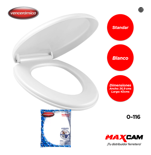 [0-116] ASIENTO STANDARD PLUS BLANCO VENCERAMICA 0-116