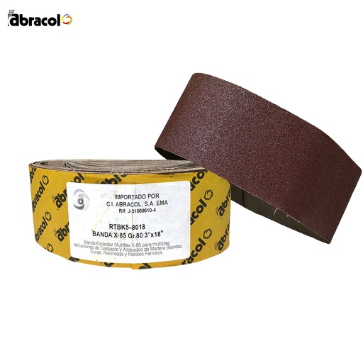 [0-382] LIJA BANDA GRANO 80 3" x 18" x UNID 0-382