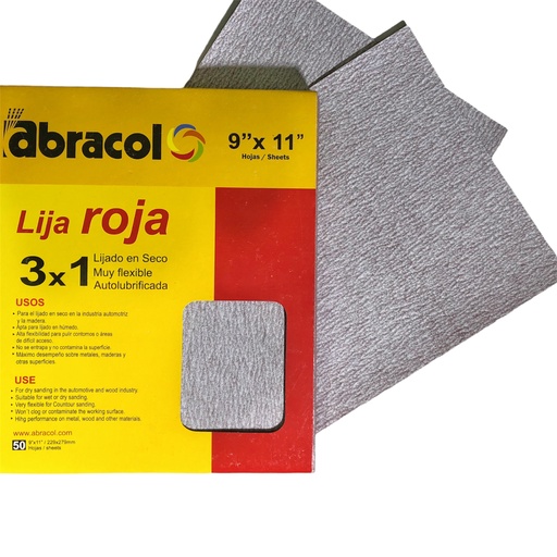 [0-383] LIJA ROJA GRANO 100 ABRACOL 0-383