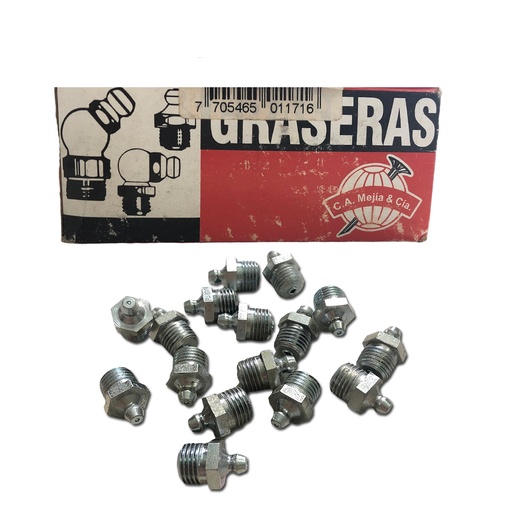 [0-397] GRASERA 1/4" N.P.T 16 RECTA x 50 UNID MEJIA 0-397