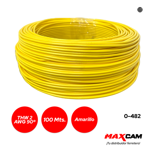 [0-482] CABLE THHW 2 AWG 90° AMARILLO 100 MTS ICONEL 0-482