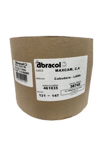[0-577] LIJA BANDA GRANO 60 x 6" ROLLO 25mts 0-577