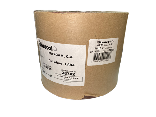 [0-579] LIJA BANDA GRANO 80 x 6" ROLLO 25mts 0-579