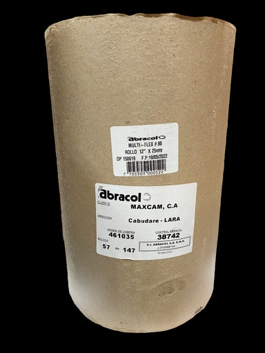 [0-580] LIJA BANDA GRANO 80 x 12" ROLLO 25mts 0-580