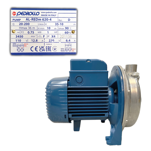 [0-590] BOMBA CENTRIFUGA ACERO INOX AL-RED135M 1" HP PEDROLLO 0-590