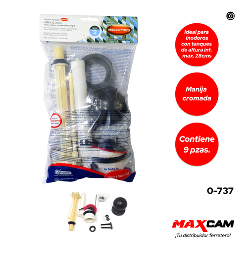 [0-737] HERRAJE DELTA C/MANIJA CROM VENCERAMICA 0-737